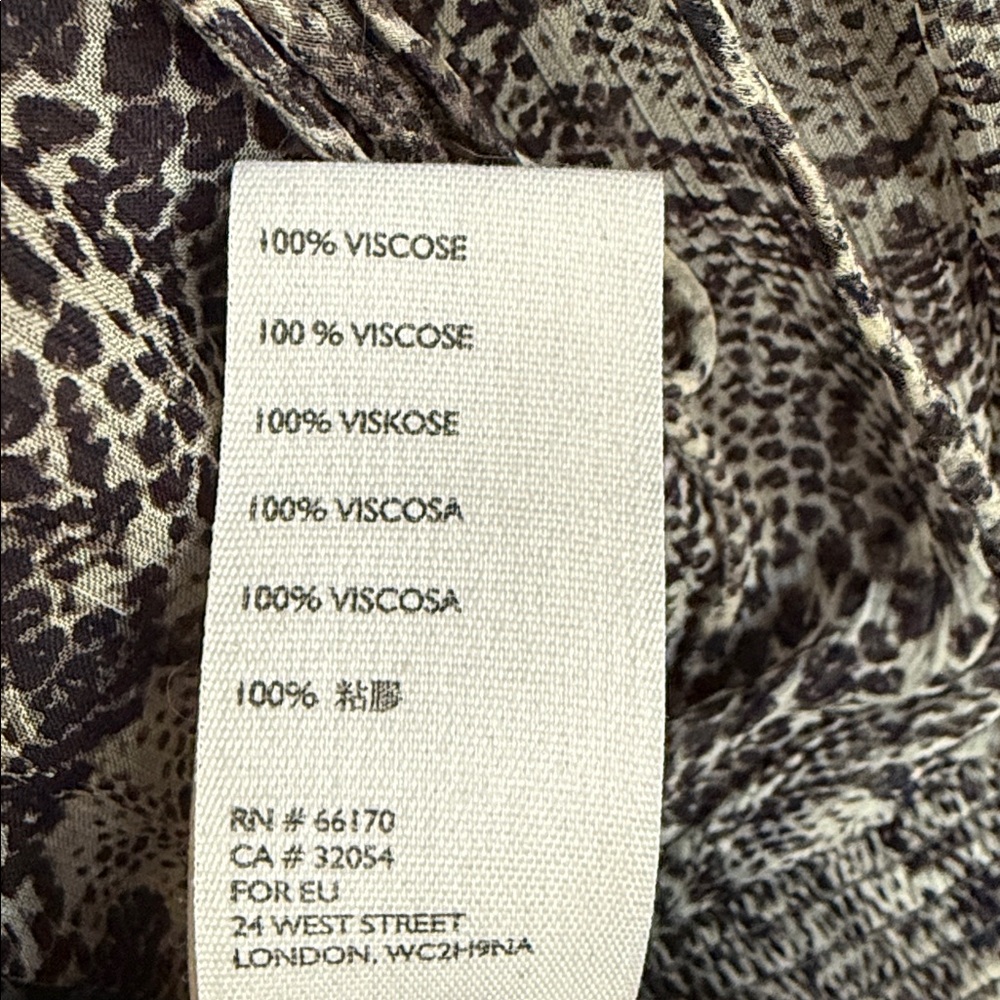 Free People Long Sleeve Snakeskin Print Roma Blouse - Picture 7 of 9